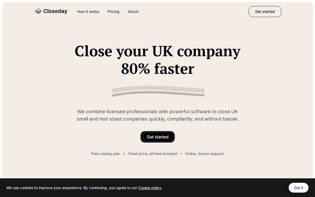 Closeday website preview