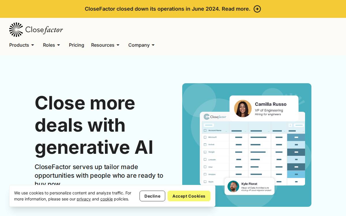 CloseFactor website preview