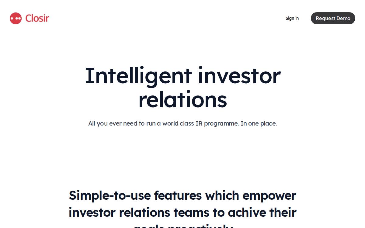 Closir website preview
