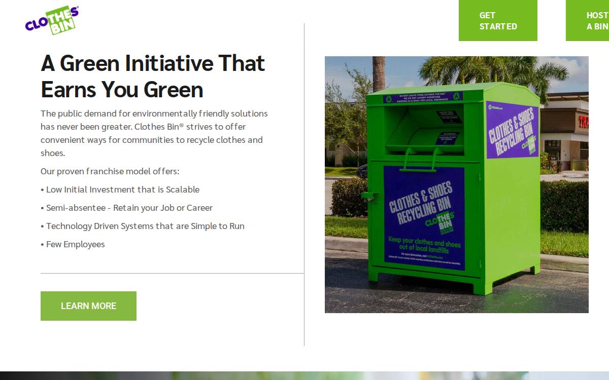 ClothesBin website preview
