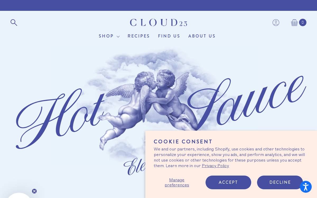 Cloud 23 Hot Sauce website preview