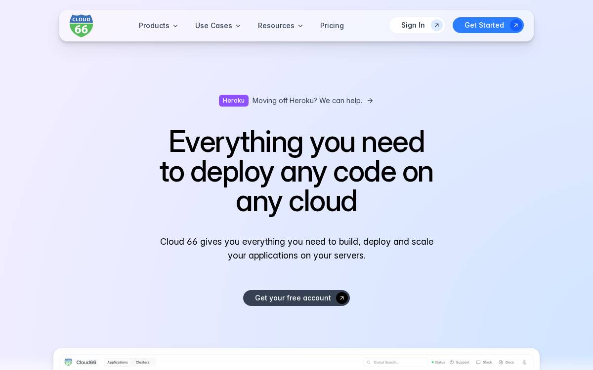 Cloud 66 website preview
