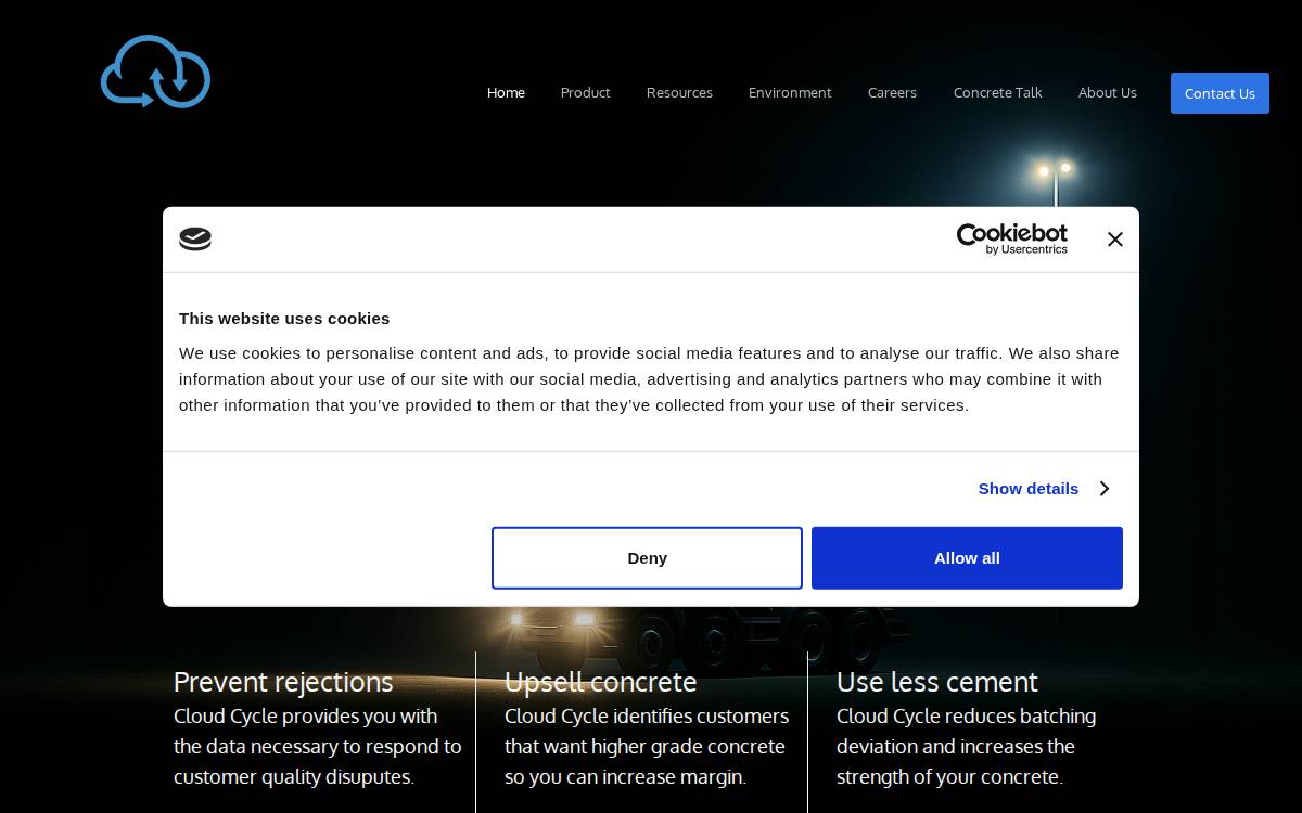 Cloud Cylcle website preview