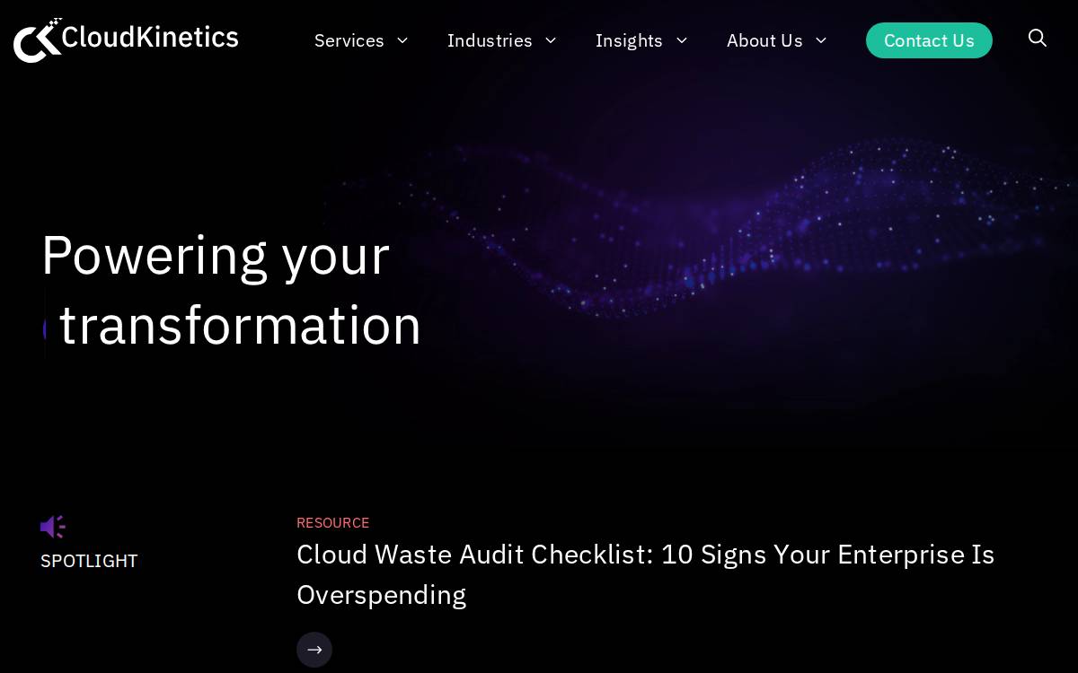 Cloud Kinetics website preview