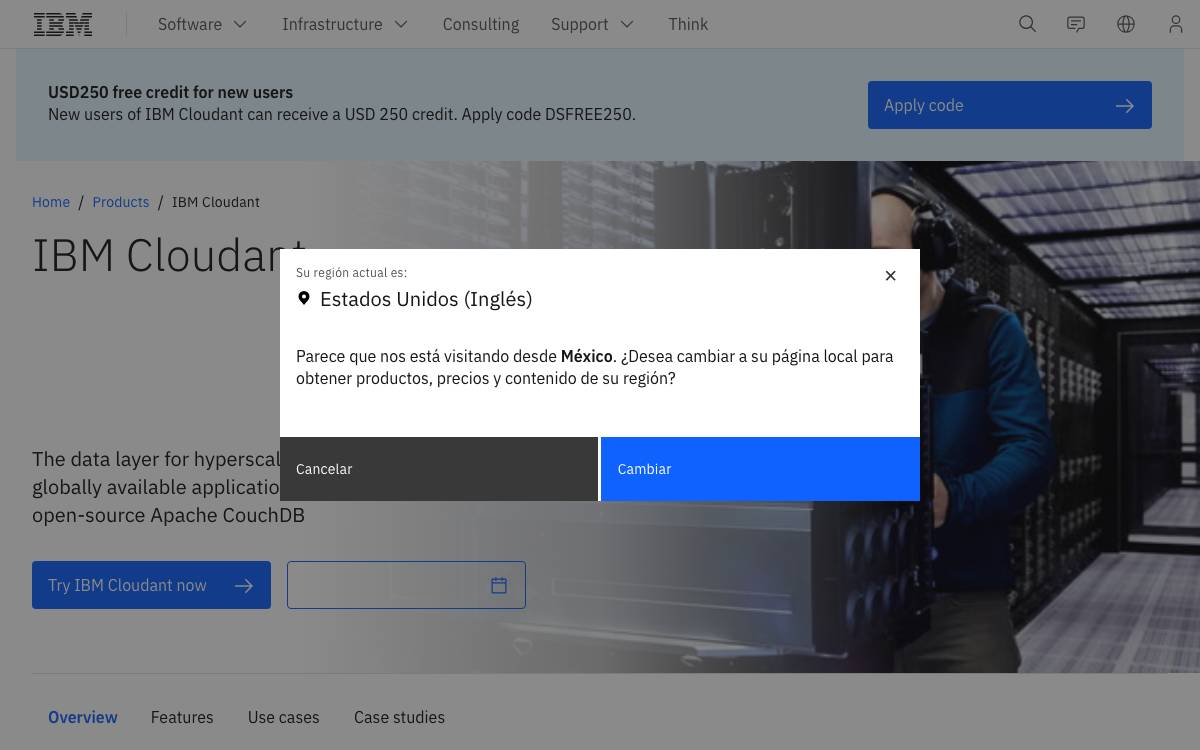 Cloudant website preview