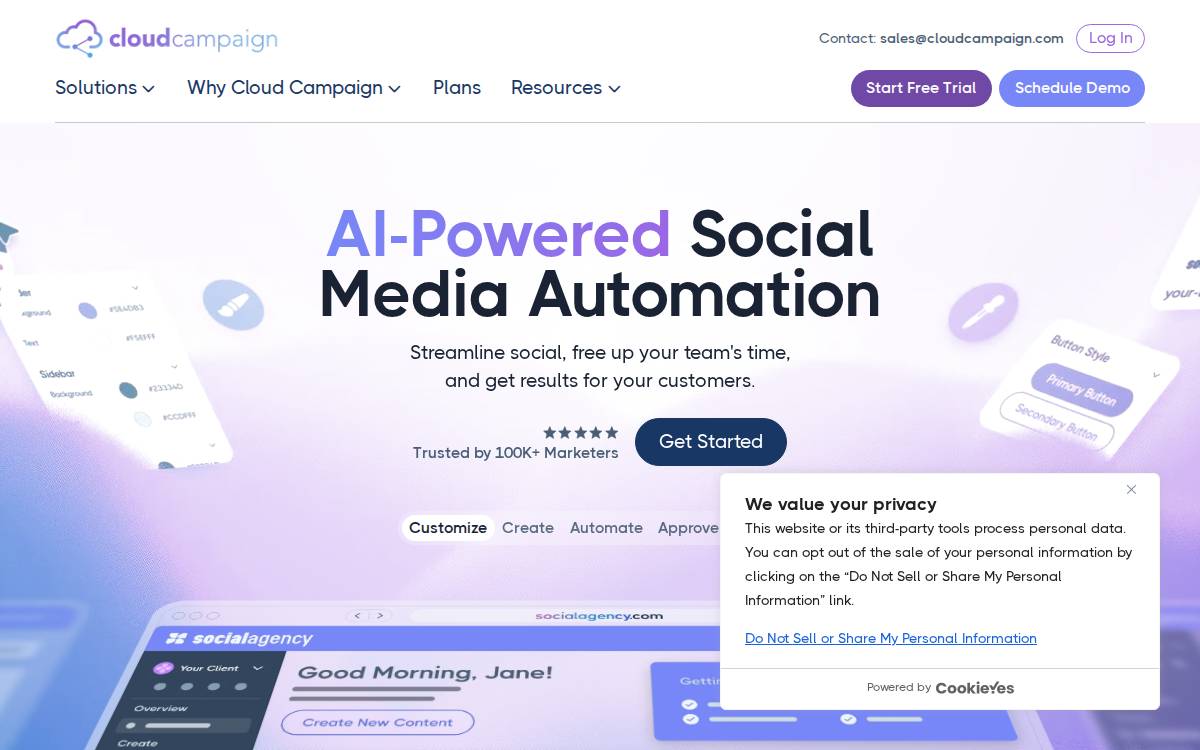 Cloudcampaign website preview