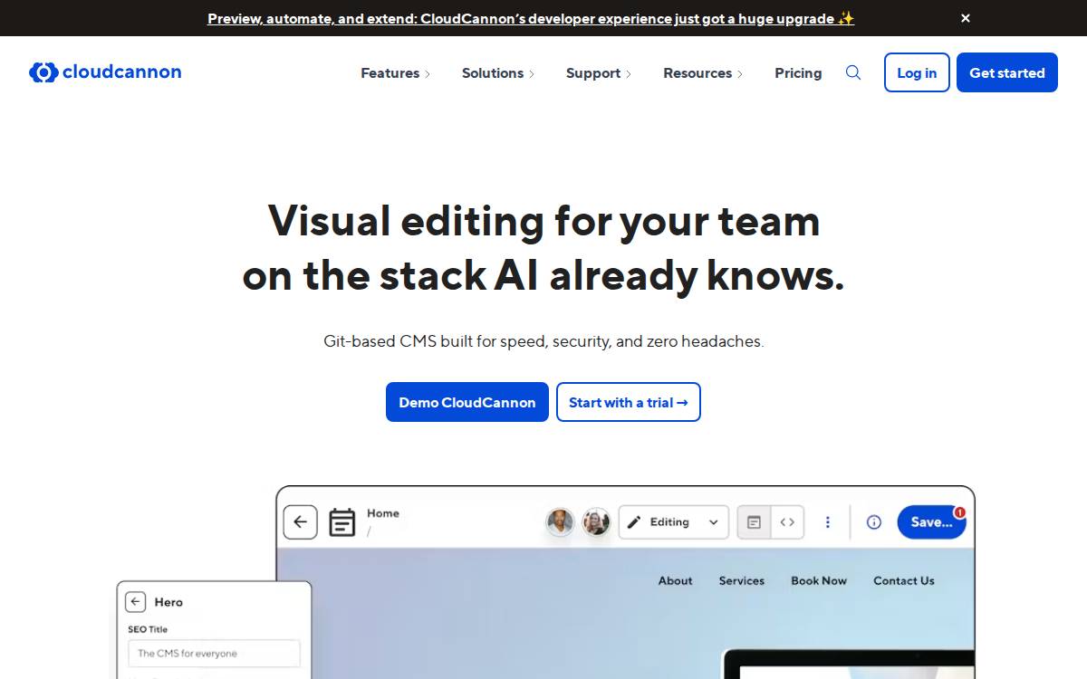 Cloudcannon website preview