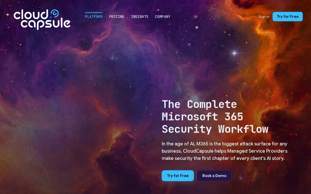 CloudCapsule website preview