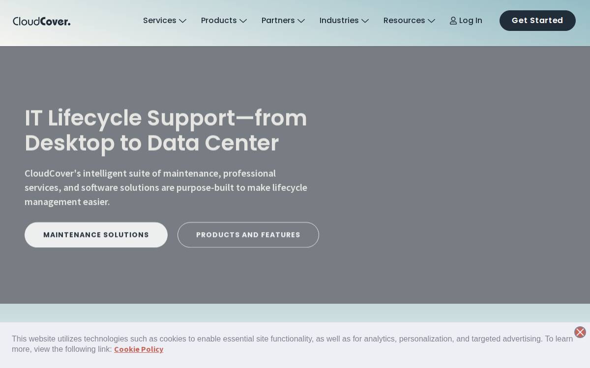 CloudCover website preview