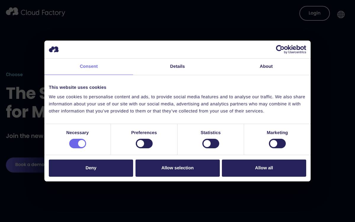 Cloud Factory website preview