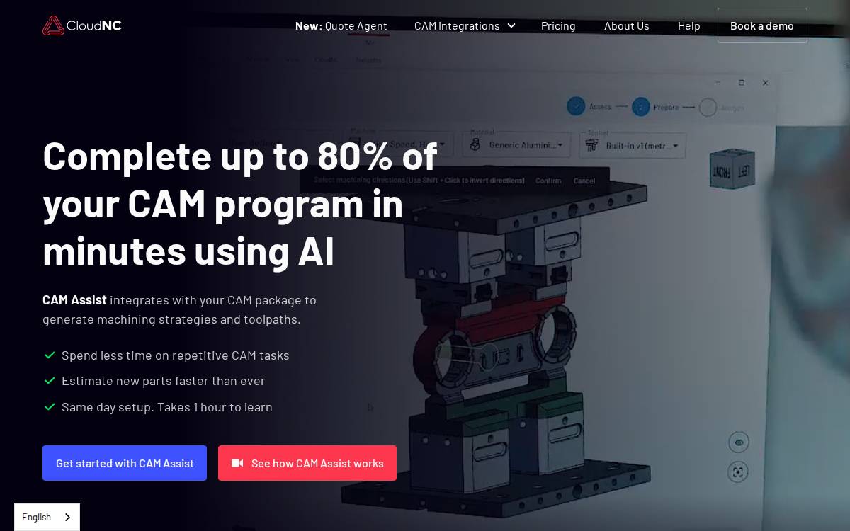 CloudNC website preview