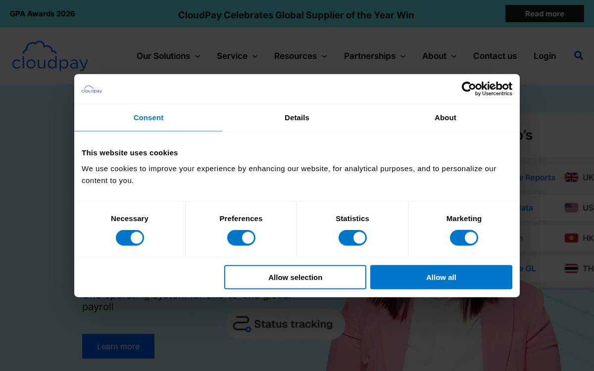 CloudPay website preview