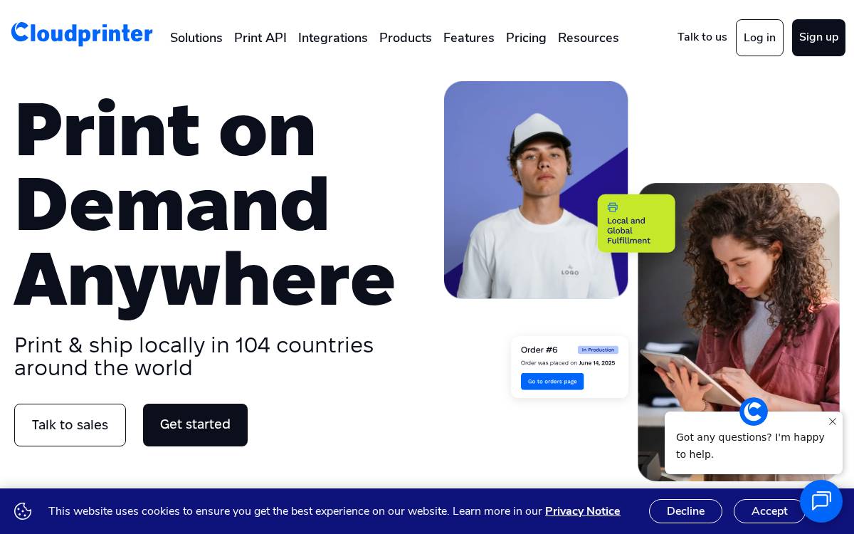 Cloudprinter website preview