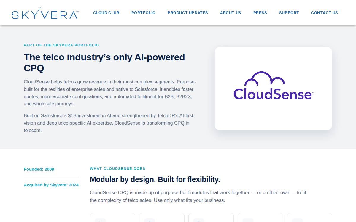 CloudSense website preview