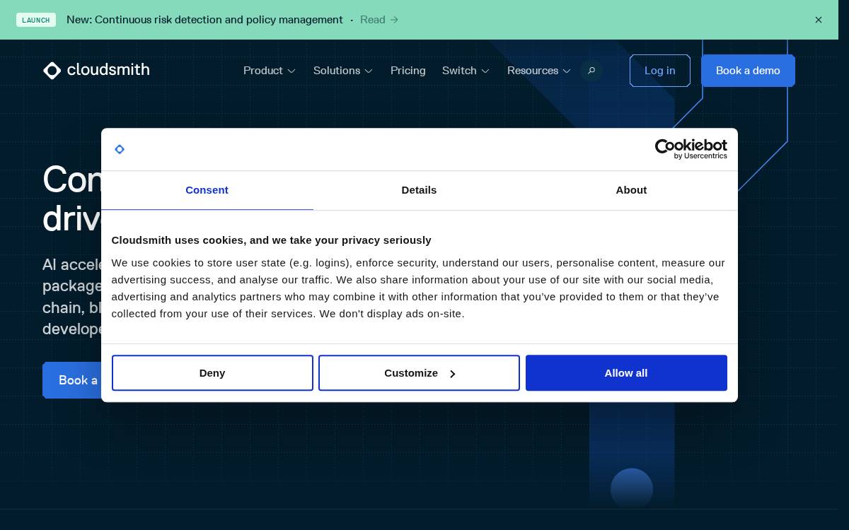 CloudSmith website preview