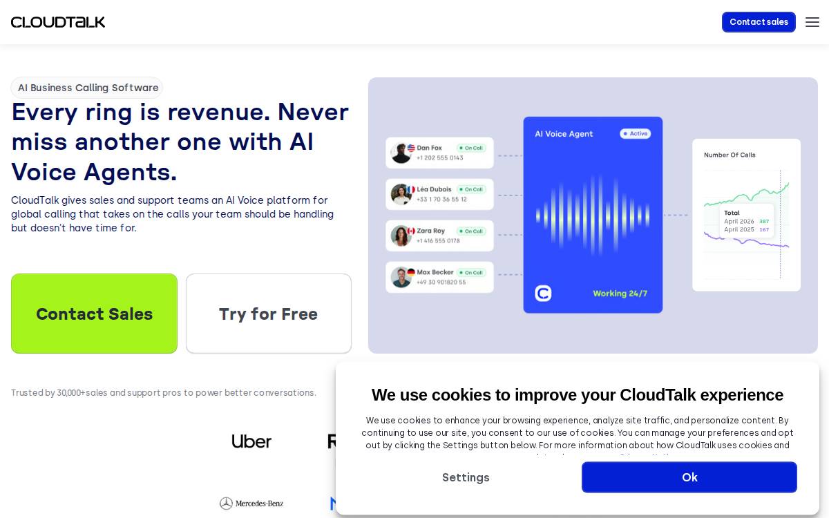 CloudTalk website preview