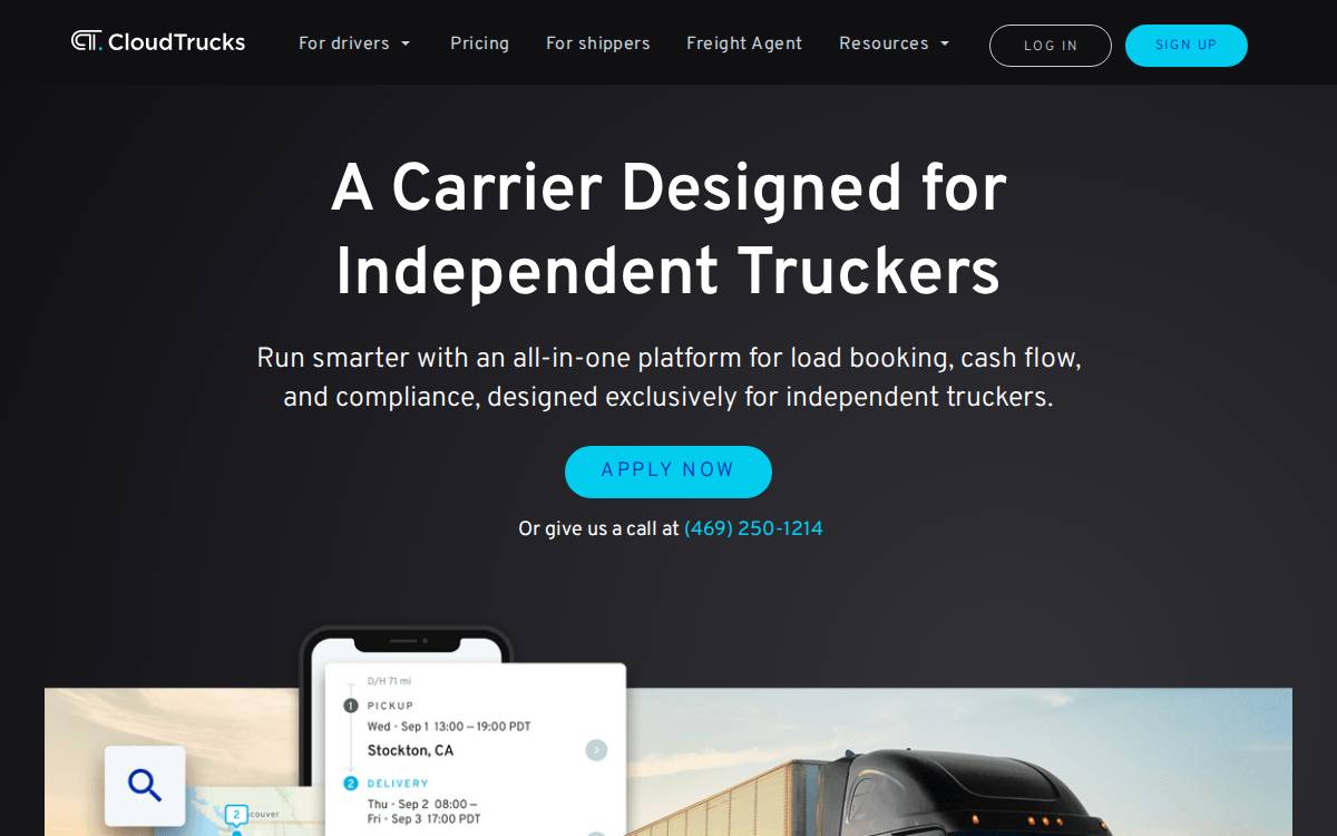 CloudTrucks website preview