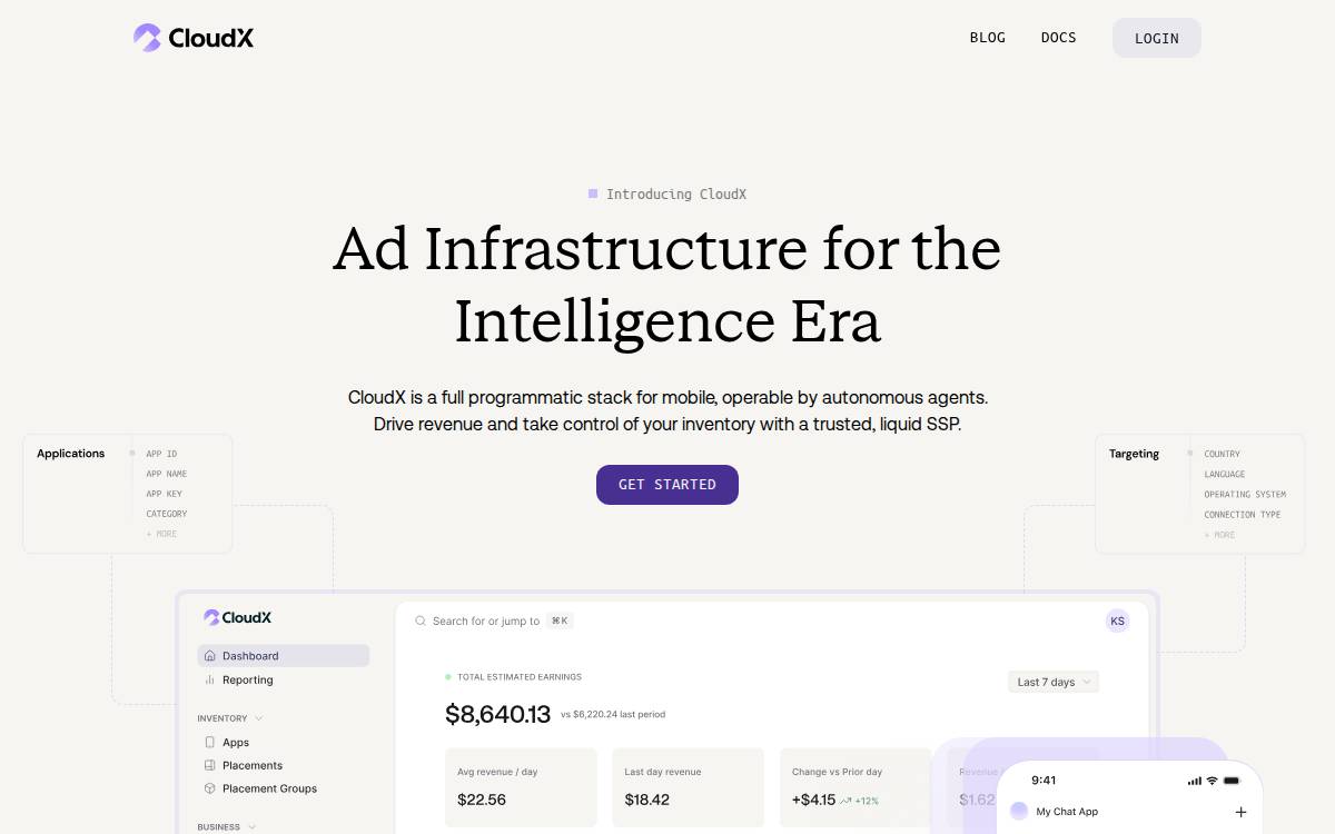 Cloudx website preview