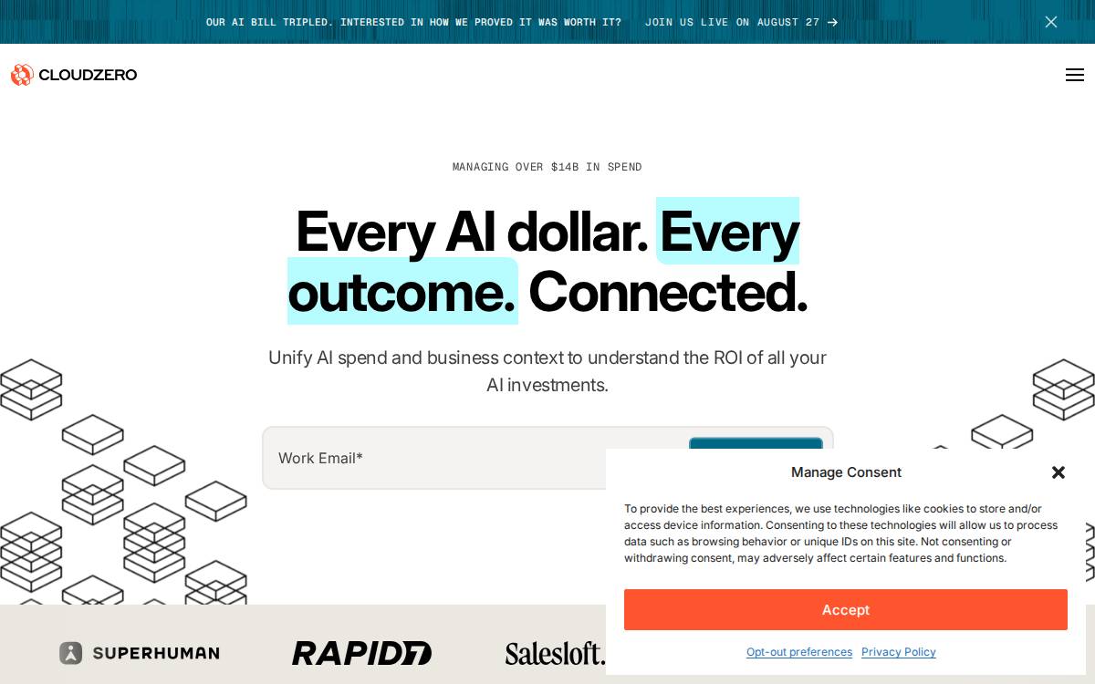 CloudZero website preview