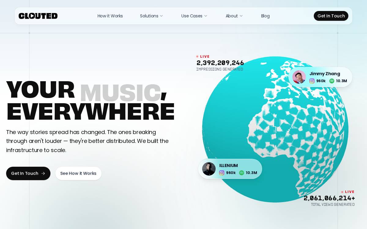 Clouted website preview