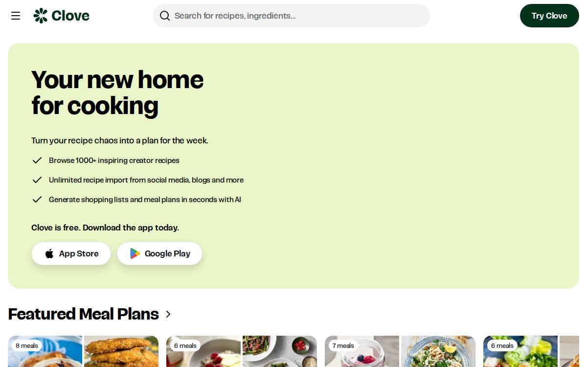 Clove website preview
