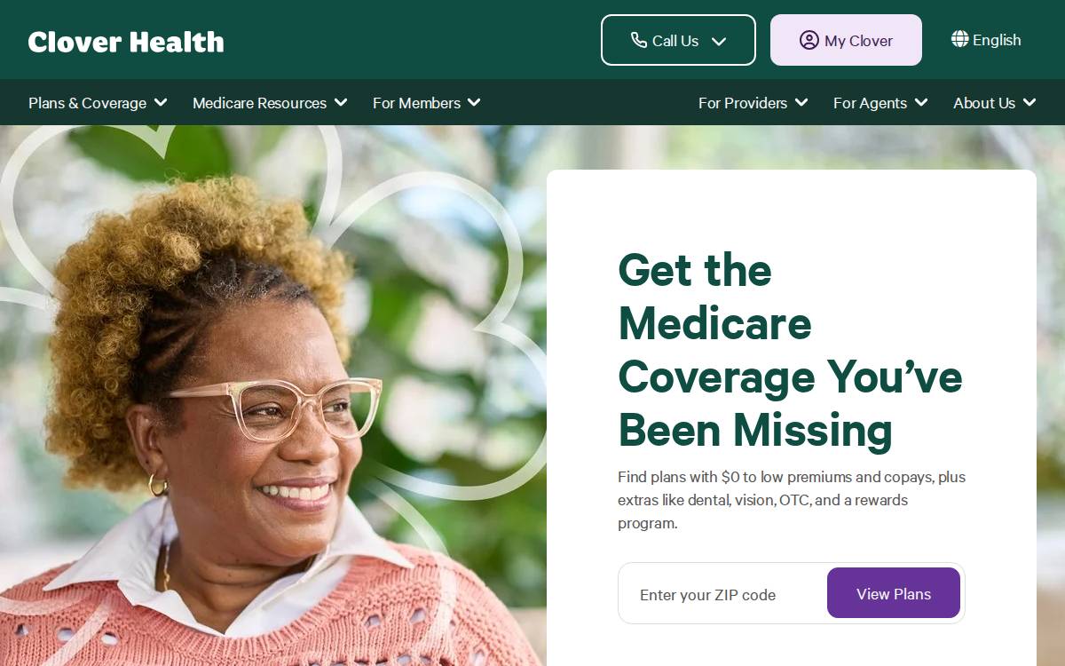 Clover Health website preview