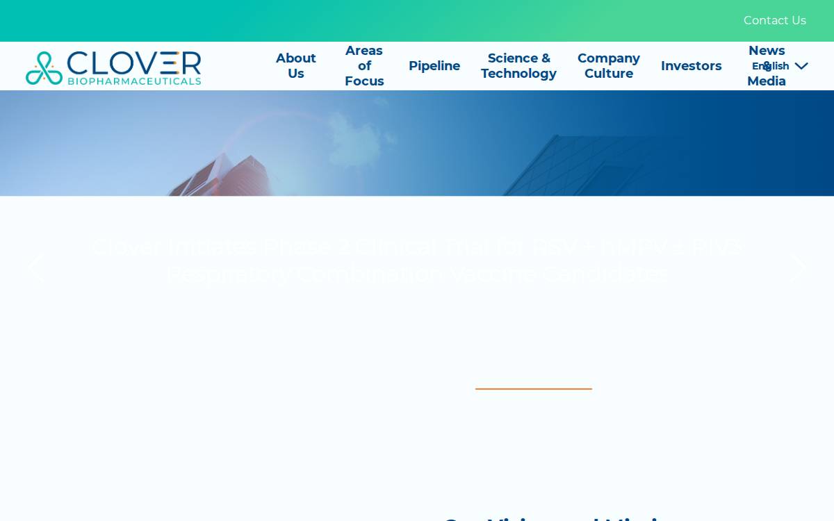 Cloverbiopharma website preview