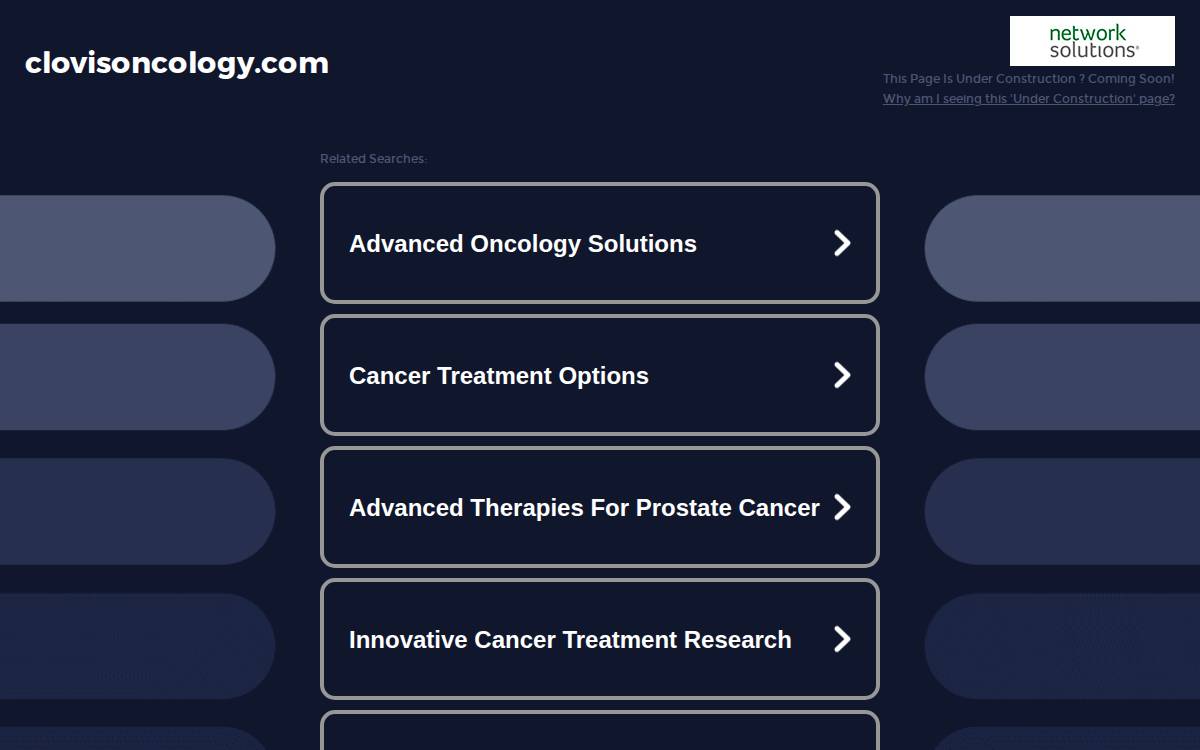 Clovis Oncology website preview