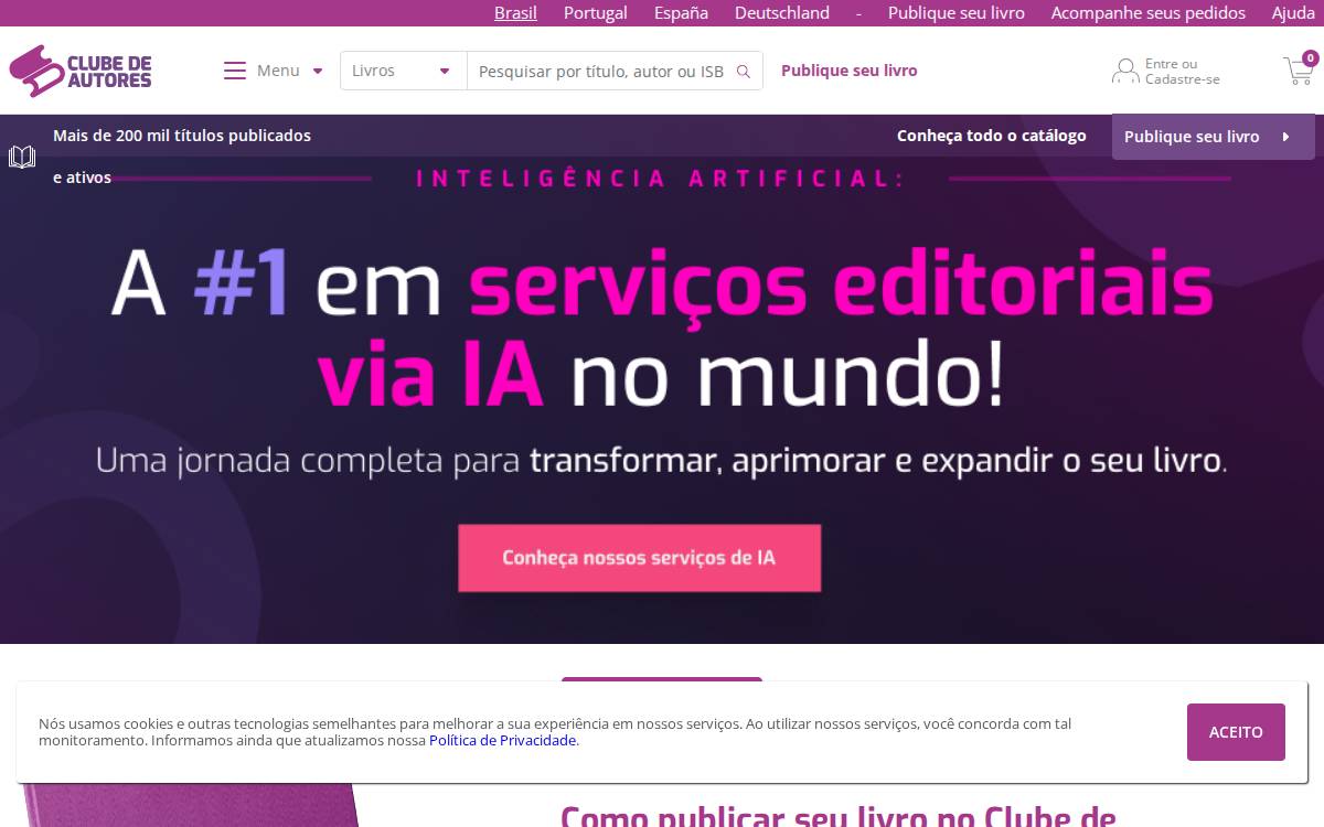 Clube de Autores website preview