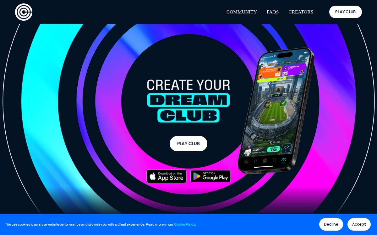 Clubgame website preview