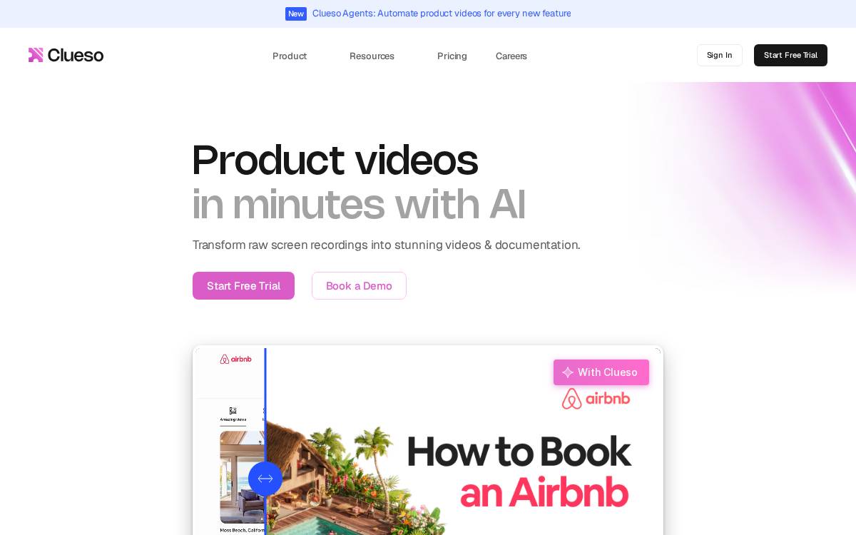 Clueso website preview