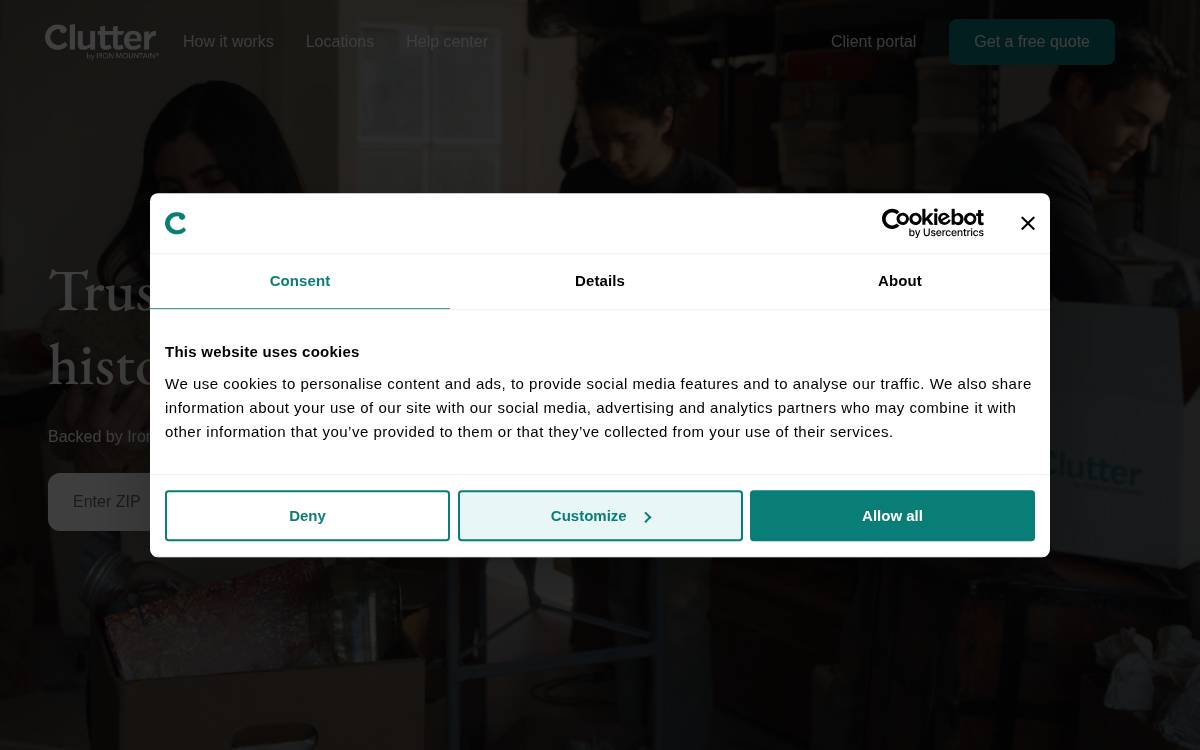 Clutter website preview