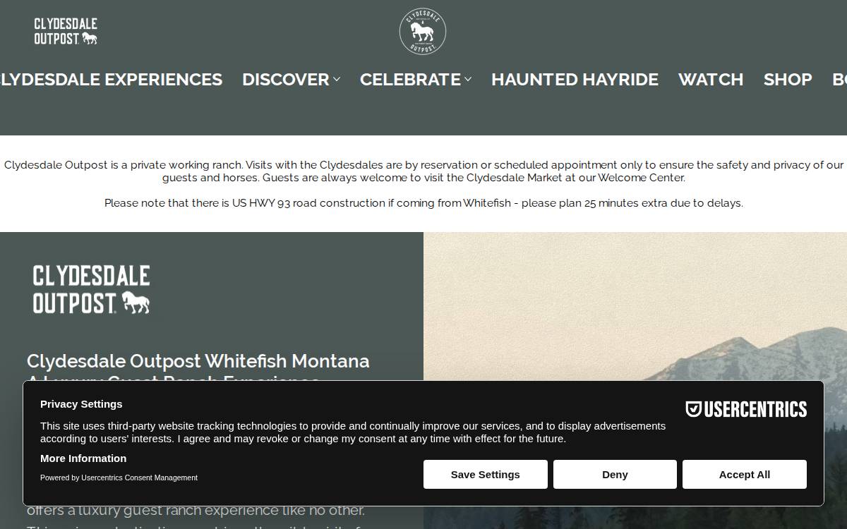 Clydesdale Outpost website preview