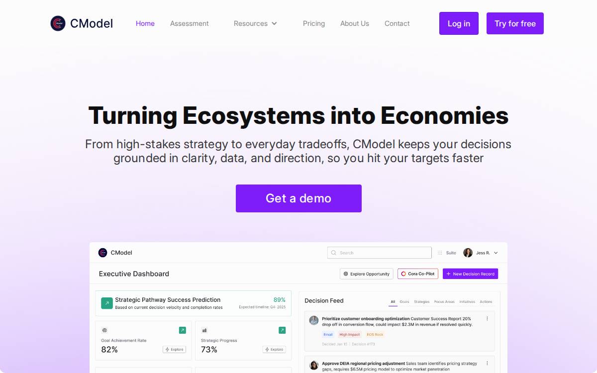 CModel Data website preview