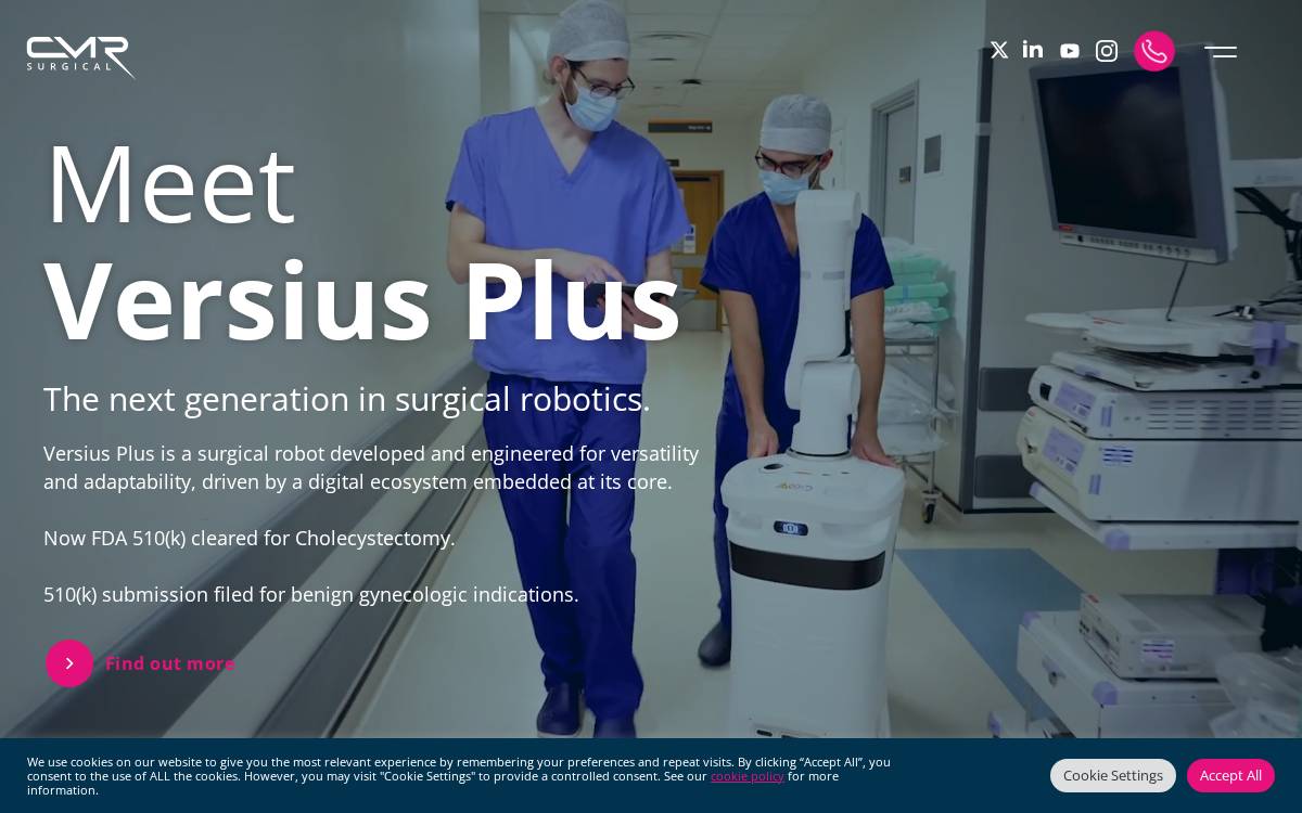 Cmr Surgical website preview