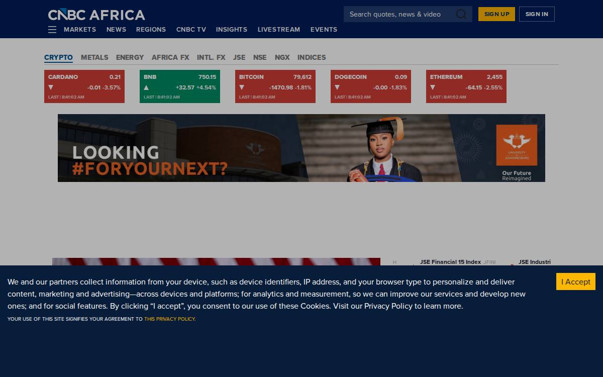 Cnbcafrica website preview