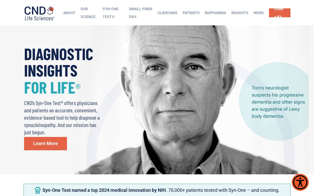 CND Life Sciences website preview
