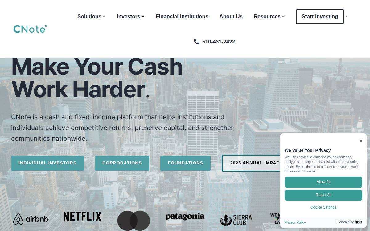 CNote website preview