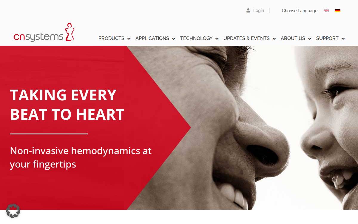 CNSystems Medizintechnik GmbH, Graz website preview