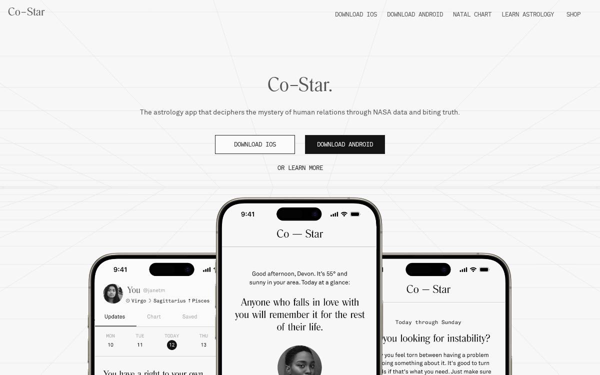 Co-Star website preview