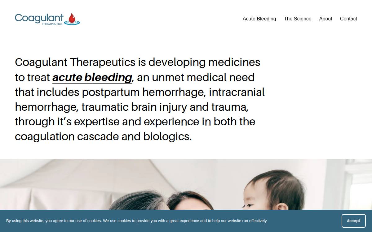 Coagulant Therapeutics Venture Capital website preview