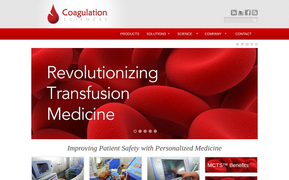 Coagulation Sciences website preview