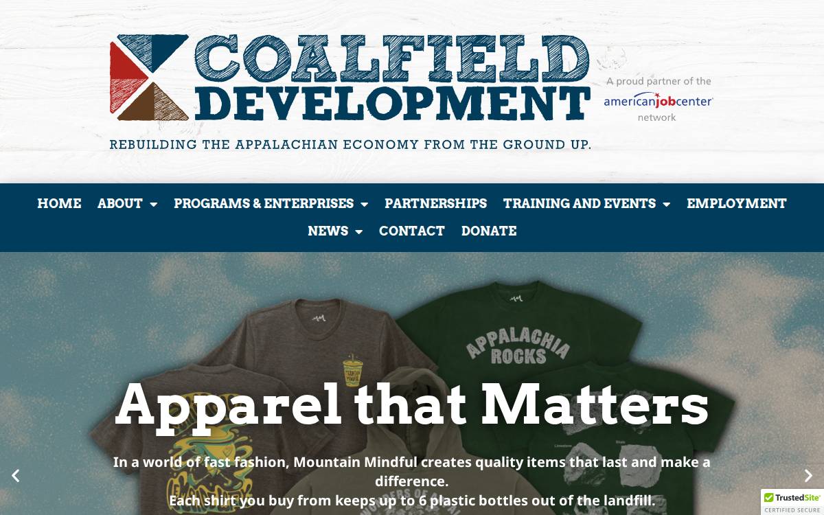 Coalfield Development website preview