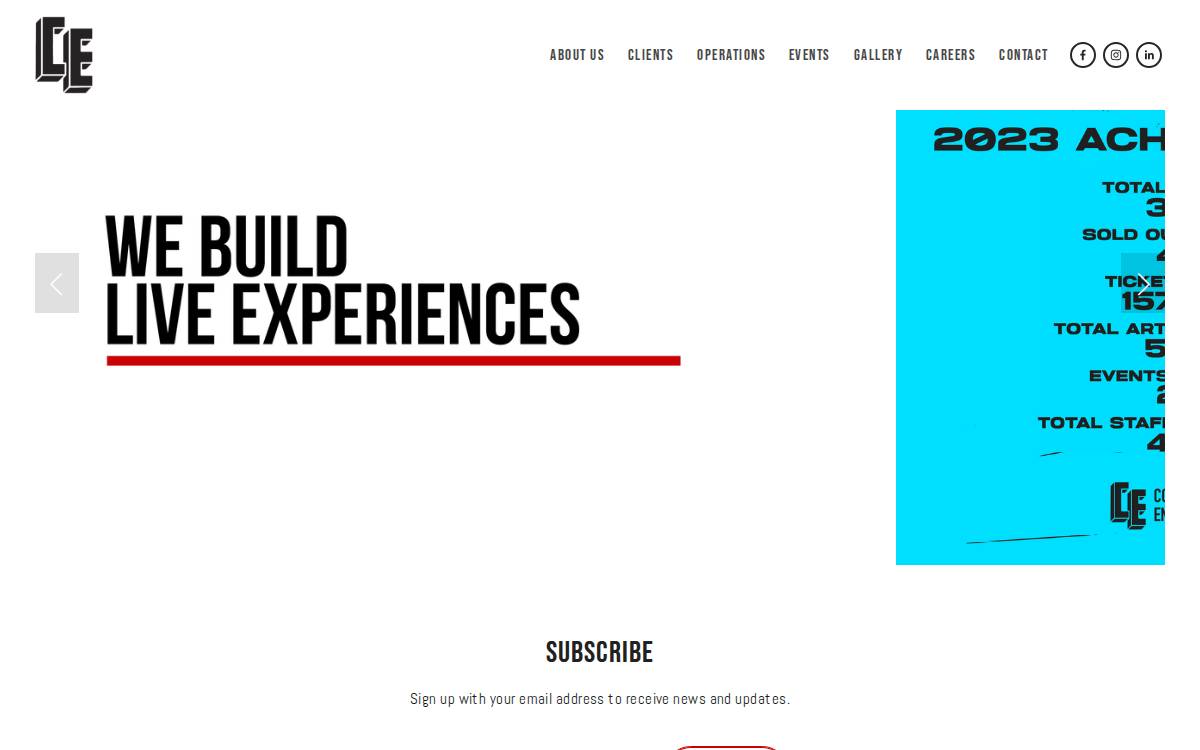 Coalition Entertainment website preview