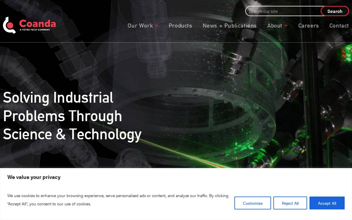 Coanda Research and Development Corporation website preview