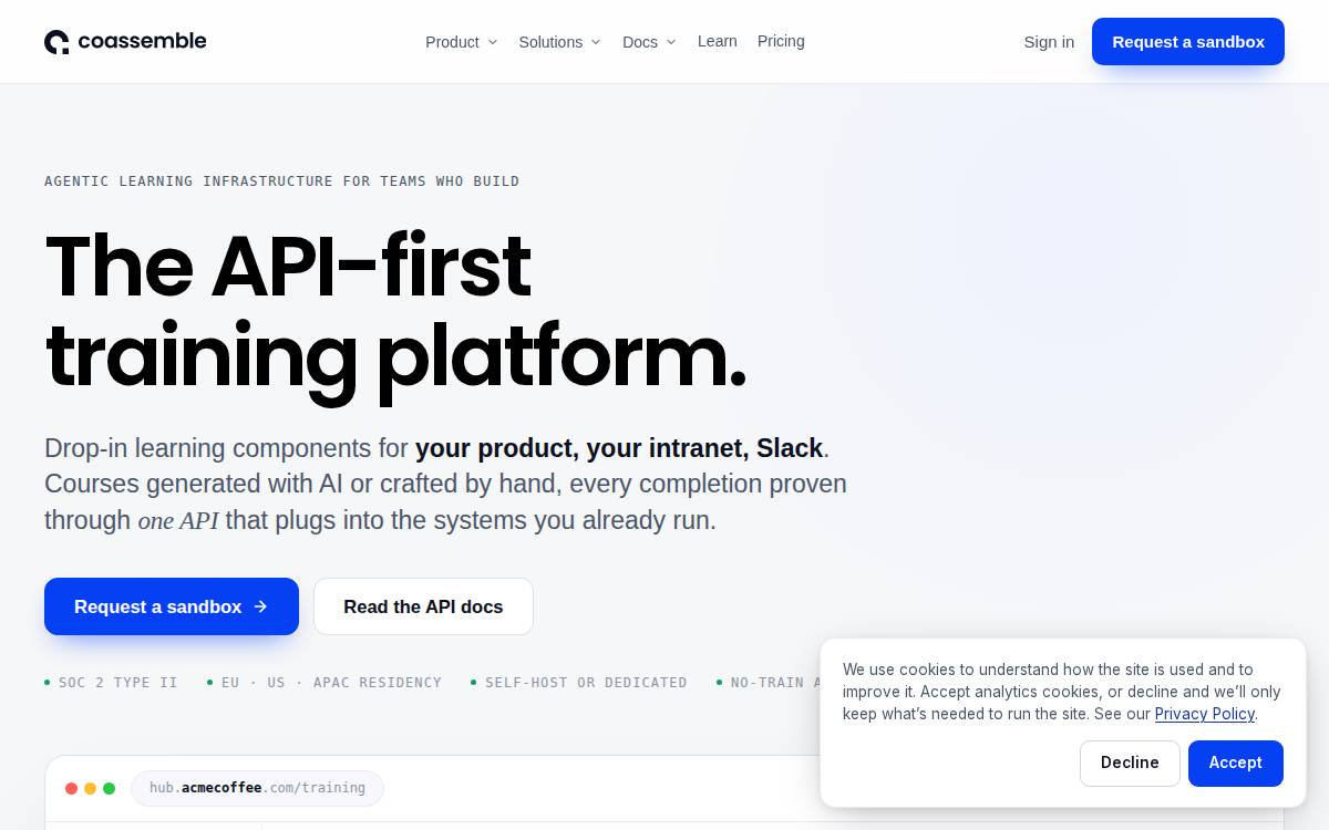 Coassemble website preview