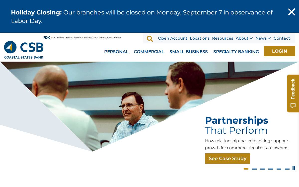 Coastalstatesbank website preview