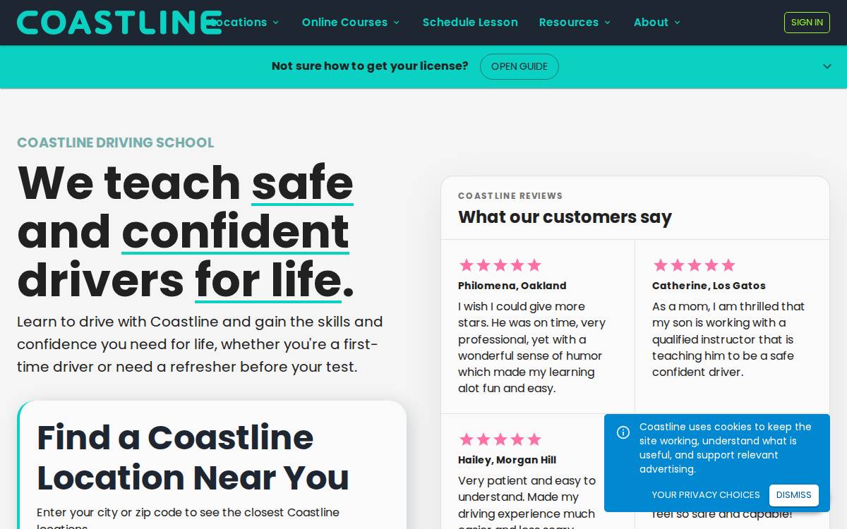 Coastline Academy website preview