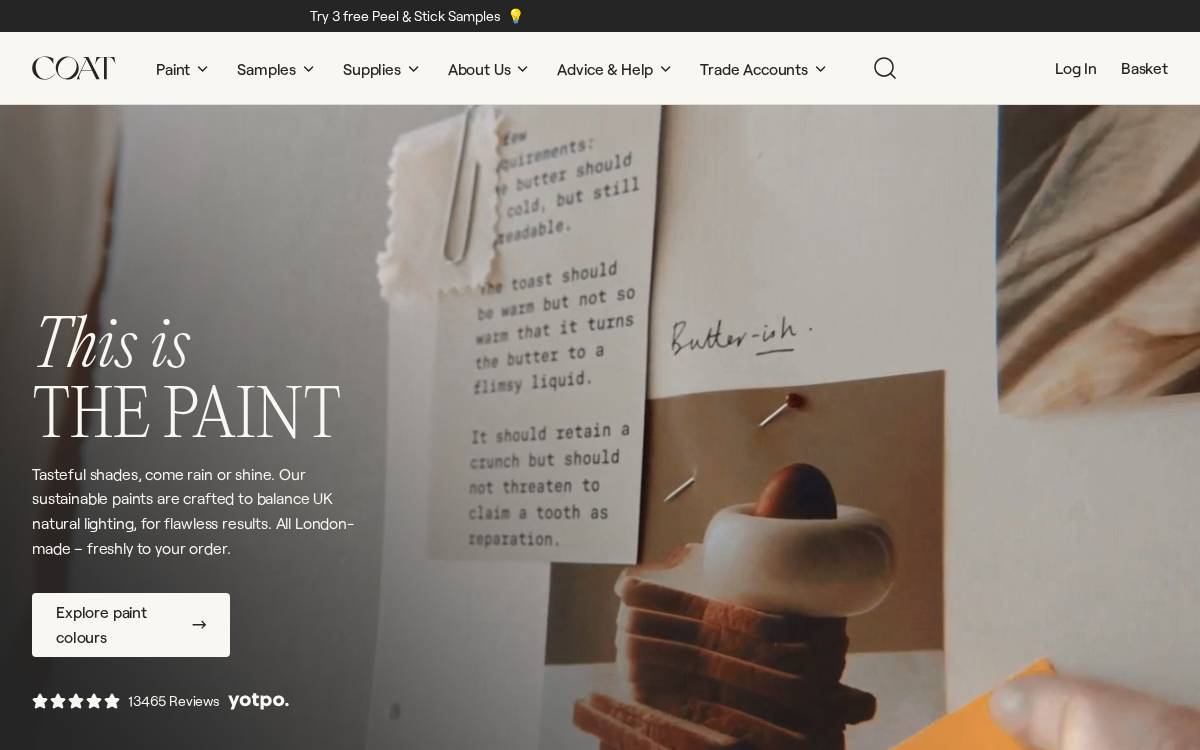 COAT Paints website preview