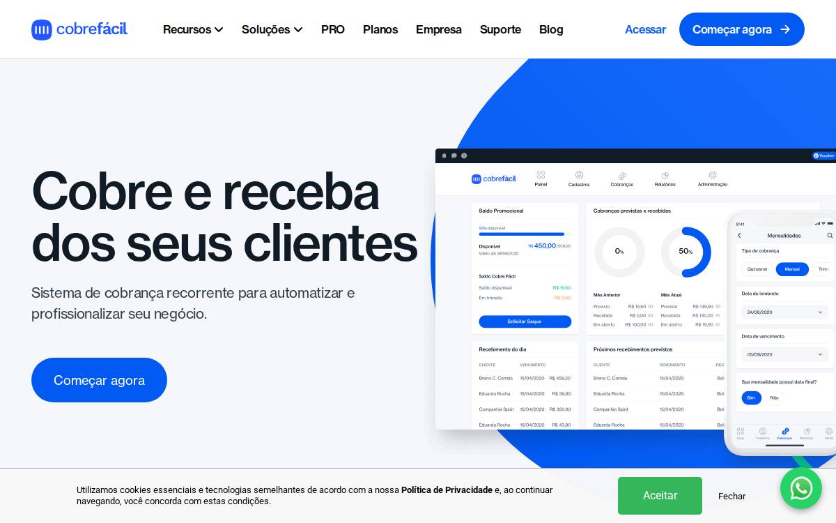 Cobre Fácil website preview